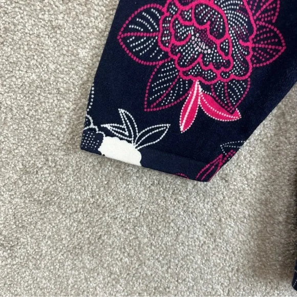 Talbots Cardigan Womens Extra Large Blue Pink Floral 3/4 Sleeve Button- 4356 - Picture 2 of 11